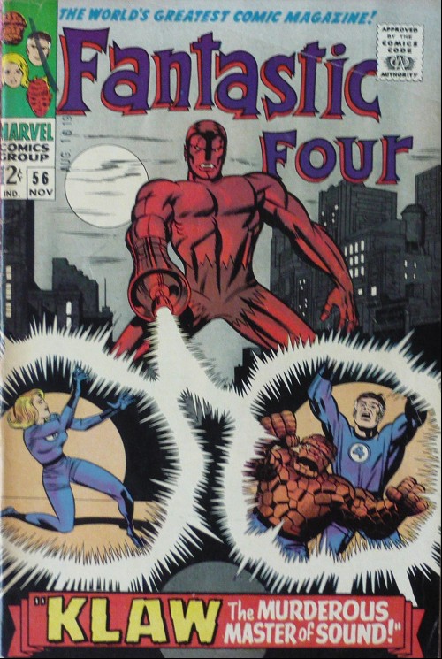 Couverture de Fantastic Four Vol.1 (1961) -56- Klaw, the murderous master of sound !