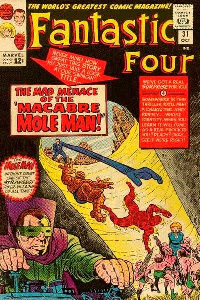 Couverture de Fantastic Four Vol.1 (1961) -31- The mad menace of the macabre mole man !