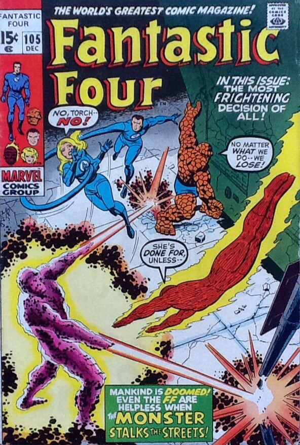 Couverture de Fantastic Four Vol.1 (1961) -105- The Monster in the streets!