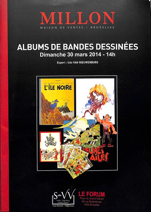 Couverture de (Catalogues) Ventes aux enchères - Millon -2016/03/30- Millon - Albums de bandes dessinées - Dimanche 30 mars 2016 - Bruxelles