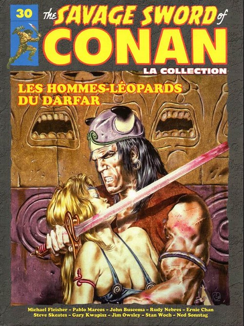 Couverture de The savage Sword of Conan (puis The Legend of Conan) - La Collection (Hachette) -30- Les hommes-léopards du darfar