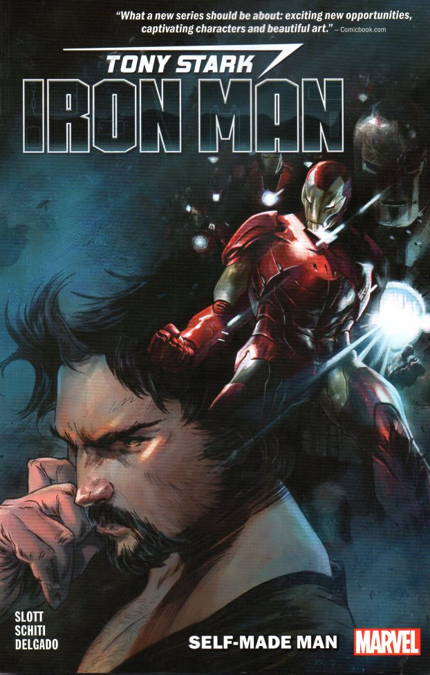 Couverture de Tony Stark : Iron Man (2018) -INT01- Self-made man