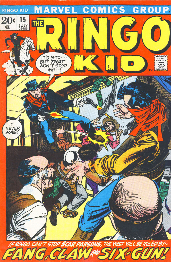 Couverture de The ringo Kid Vol 2 (Marvel - 1970) -15- Fang, Claw and Six-Gun!