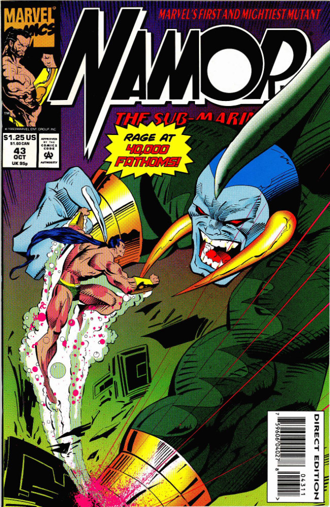 Couverture de Namor, The Sub-Mariner (Marvel - 1990) -43- Rage at 40,000 Fathoms!
