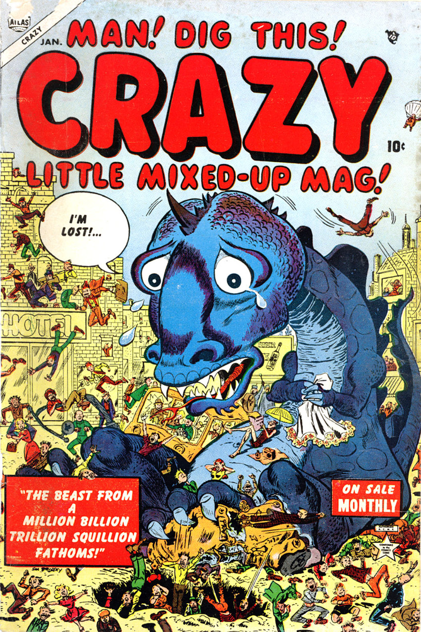 Couverture de Crazy Vol. 1 (Atlas Comics - 1953) -2- The Beast from a Million Billion Trillion Squillion Fathoms!