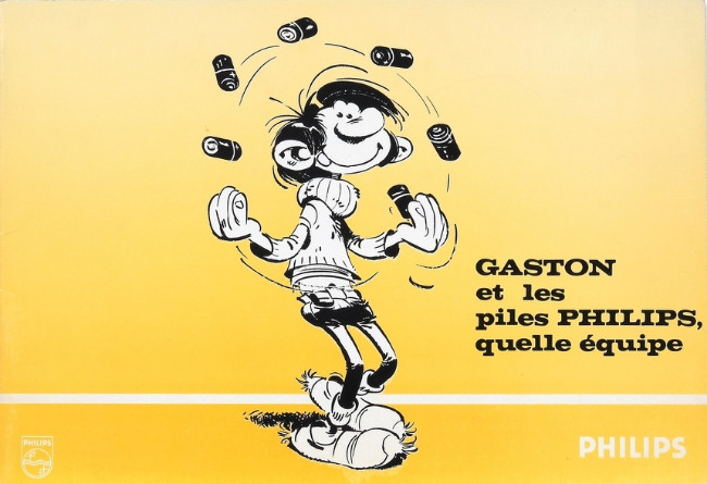 Couverture de Gaston (Hors-série) -Pub- Gaston et les piles Philips, quelle équipe