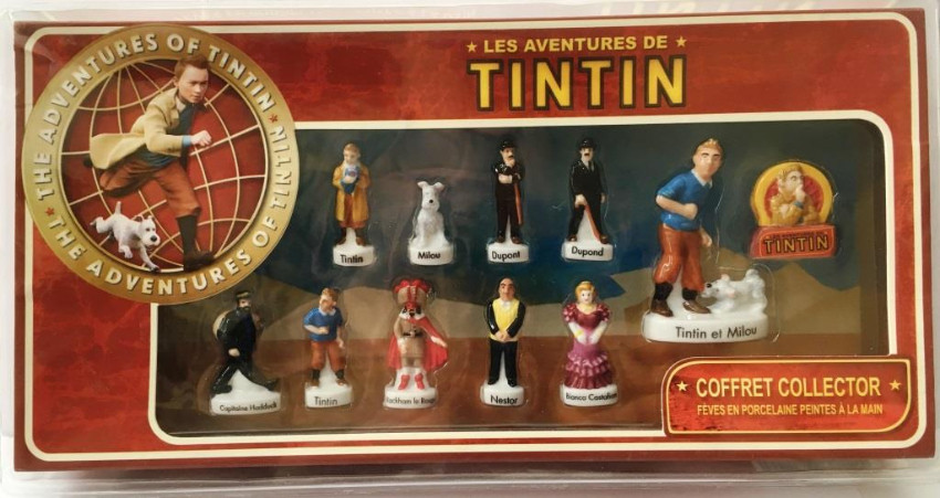 Coffret collector de 11 fèves en porcelaine Les aventures de Tintin en  porcelaine