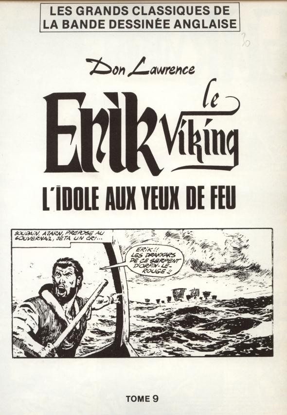 L'idole aux yeux de feu Ed Michel Deligne 1982 Don Lawrence Erik le viking 9 