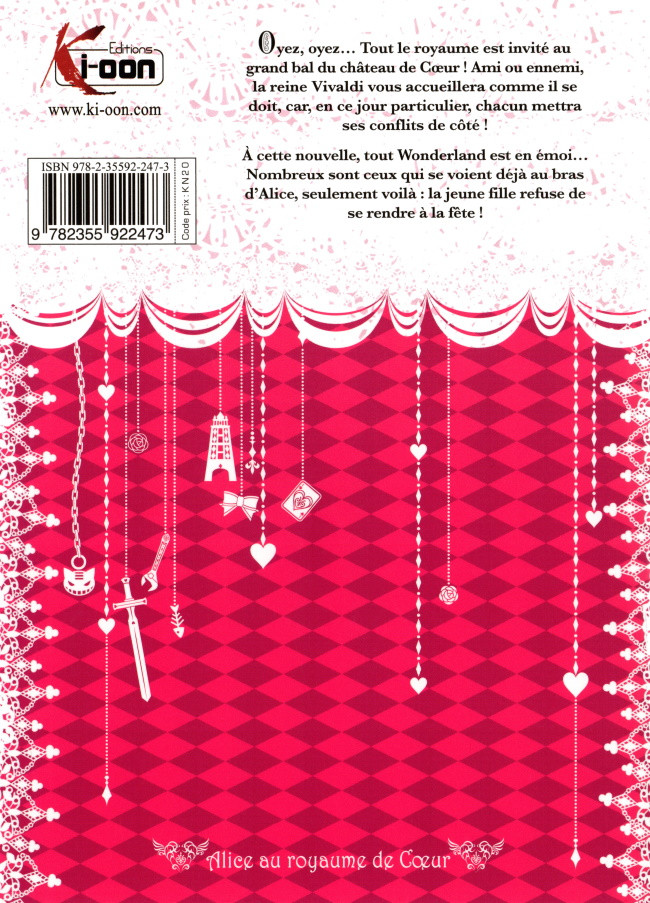 Alice au royaume de coeur T1, manga chez Kioon de Quinrose, Hoshino