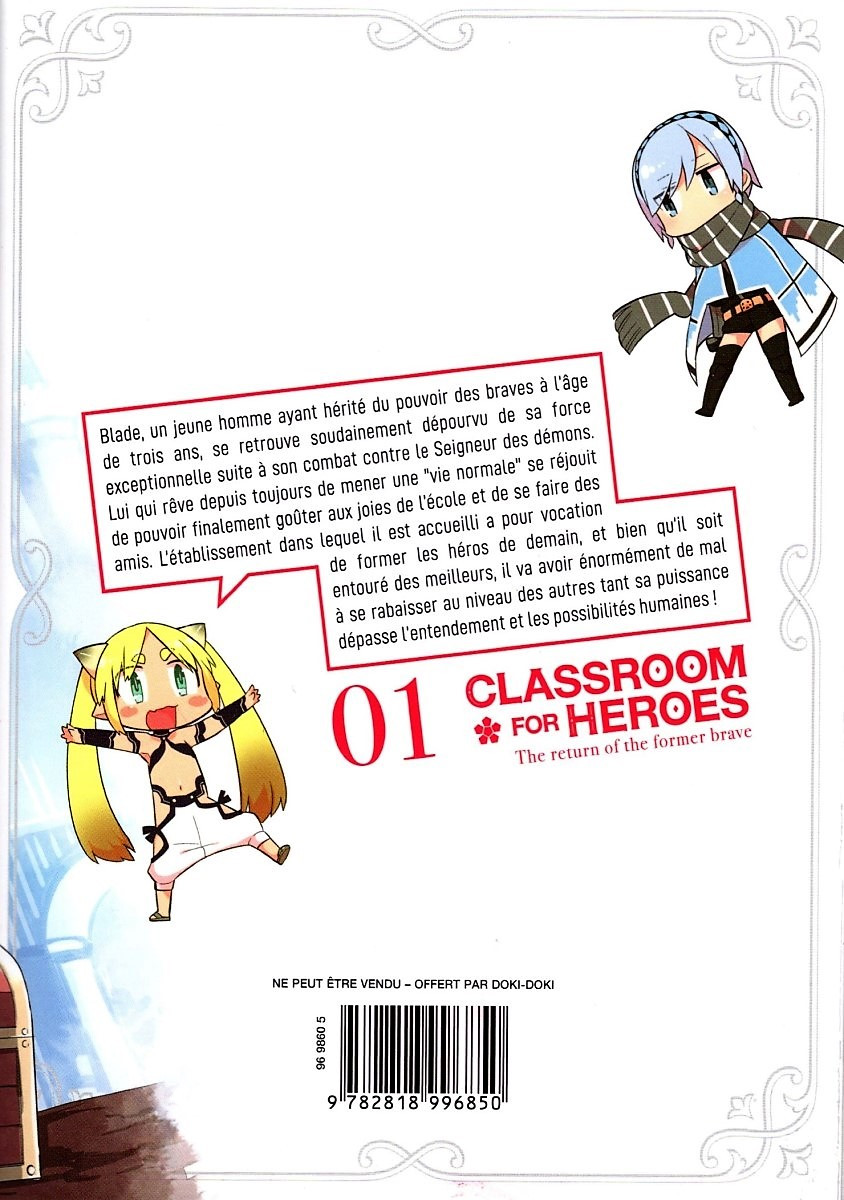 Livre : Classroom for heroes : the return of the former brave. Vol. 1,  Classroom for heroes : the return of the former brave, écrit par Shin Araki  et Koara Kishida et Haruyuki Morisawa - Bamboo